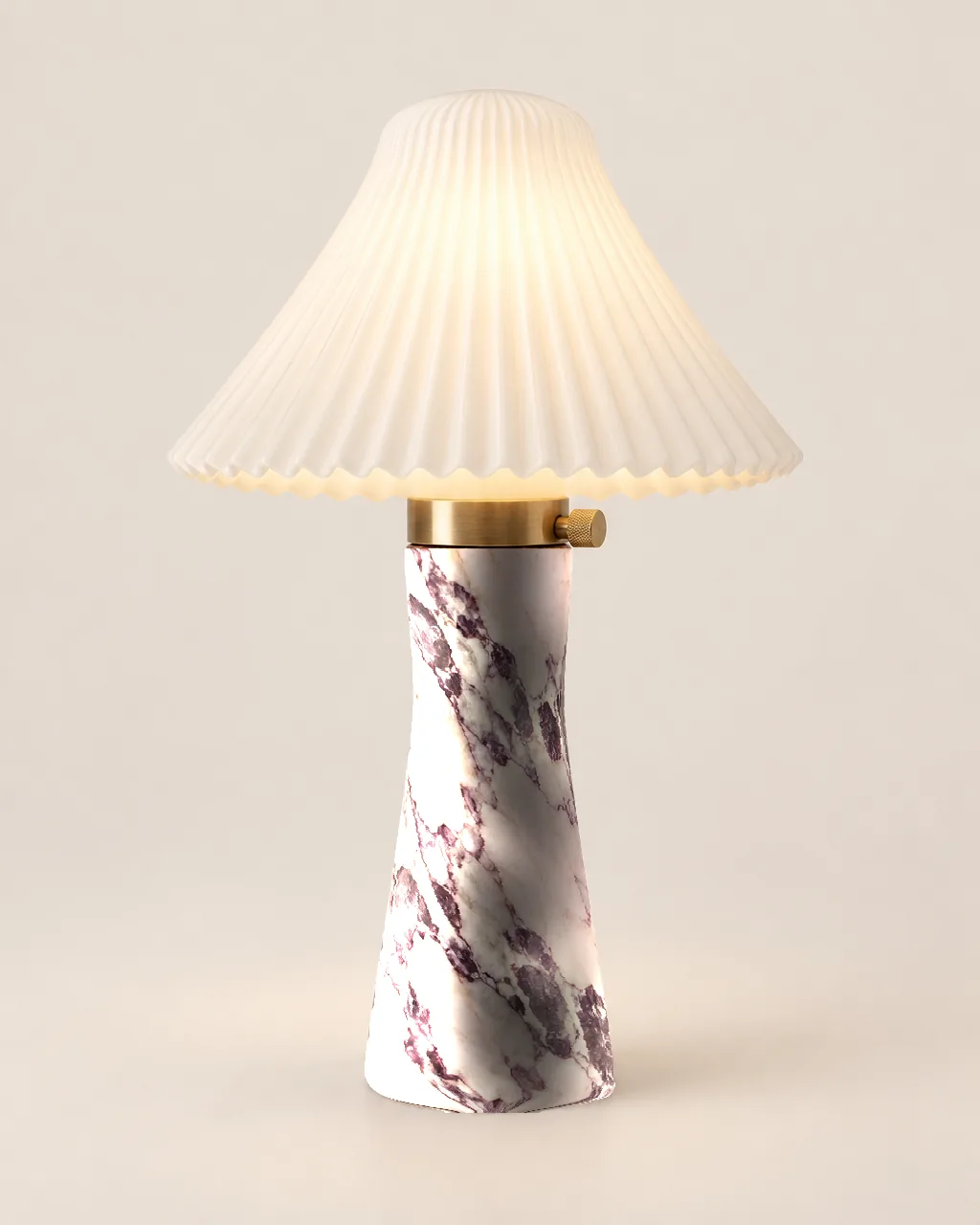 SHAN lamp in Plum: White with violet veins